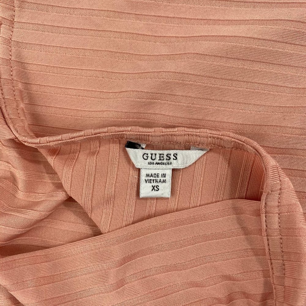 Guess Canya Ribbed  Pink Mock Neck Tank Top - Picture 6 of 7